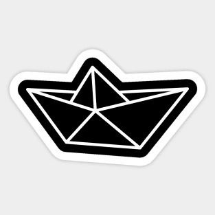 Paper boat origami (dark backgrounds) Sticker